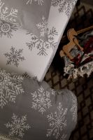 Поплин [серый] Снежинки постельное белье