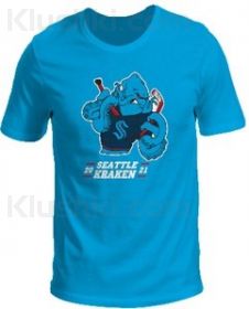 Футболка "Seattle Kraken Mascot" печать (подростковая), голубая
