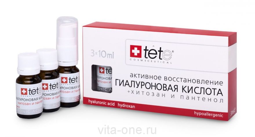 Гиалуроновая кислота с хитозаном и пантенолом Tete cosmeceutical (Тете косметик) 3*10 мл