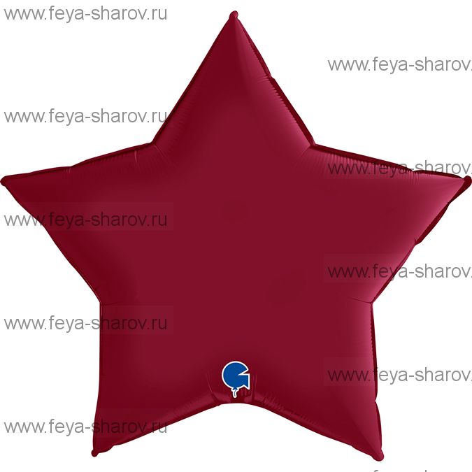 Шар звезда Вишневый сатин 91 см