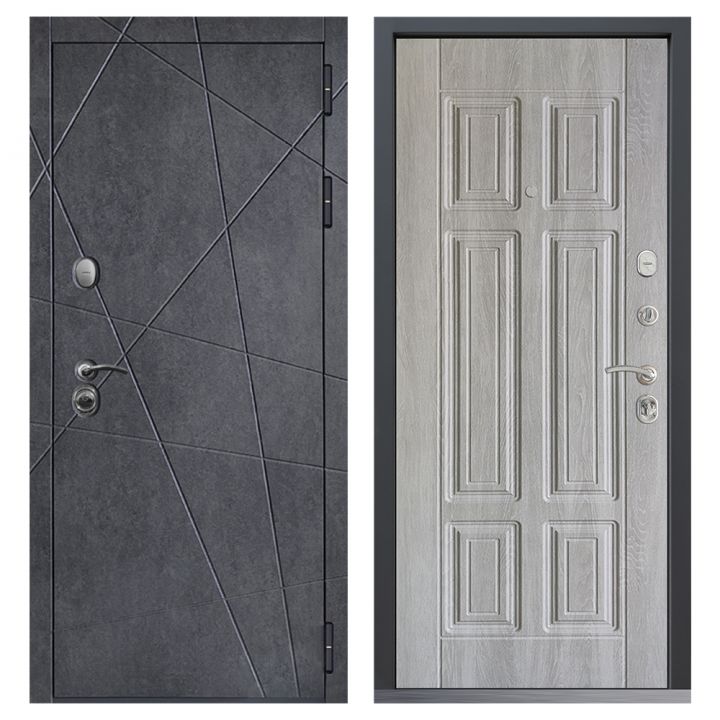 Входная дверь  Command Doors Геометрия  15 Дуб крем металлическая