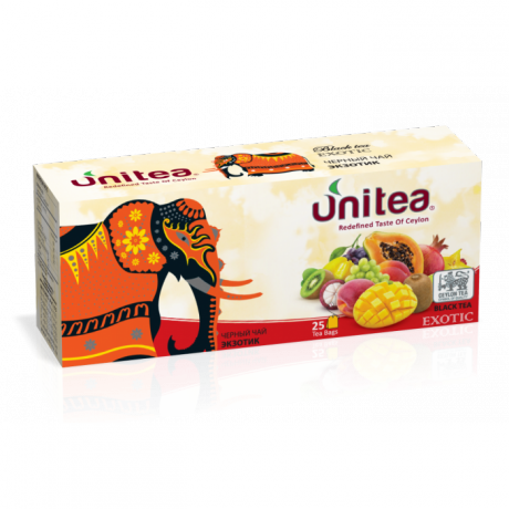 Чай цейлонский черный со вкусом фруктов Экзотик, Unitea, 25 пак., 50 г, Шри-Ланка