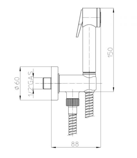 Гигиенический душ Bossini Nikita C69006.B.030 схема 2