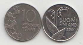 Финляндия 10 пенни 1990-2001 AU