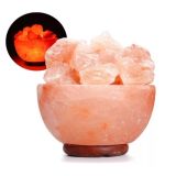 Солевая лампа Чаша 20 см с оранжевыми камнями Himalayan Salt Lamp Bowl 8 inch Pink/Orange