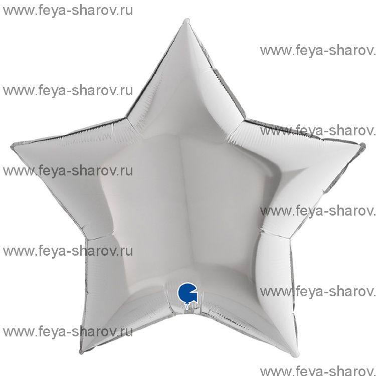 Шар звезда Silver 91 см