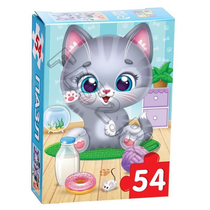 Пазл детский «Радостный котик», 54 элемента