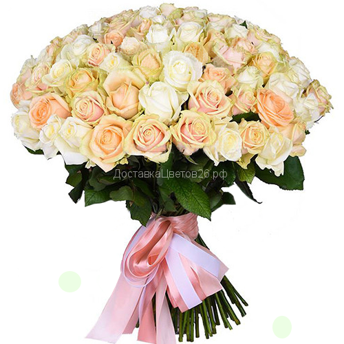 Кремовые и белые розы (50, 60, 70 см)