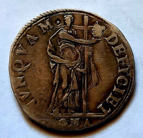 тестон 1585 Ватикан Сикст V Коронация RARE