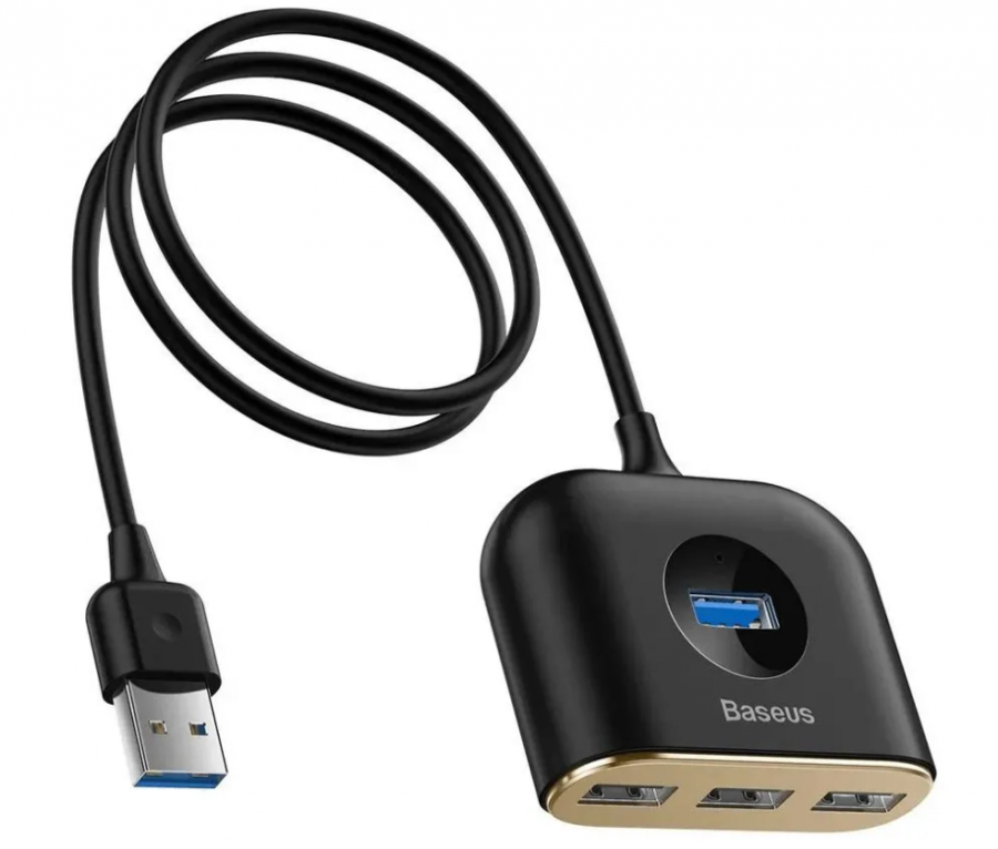 Хаб Baseus Square round (CAHUB-AY01) 4-in-1 USB HUB Adapter (Black)