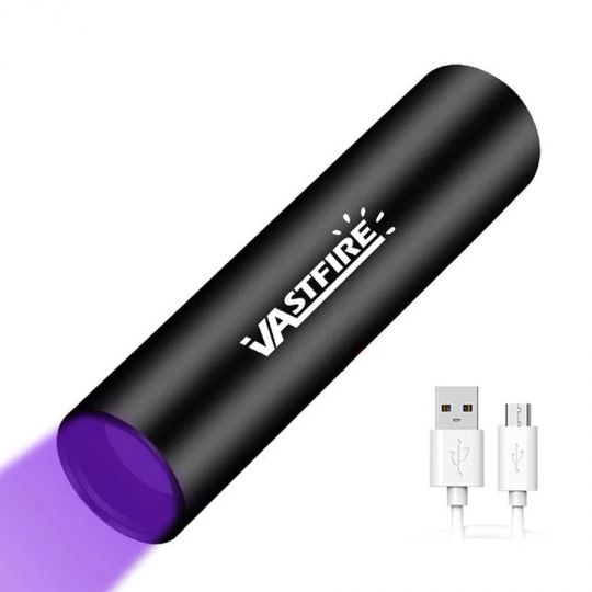 Фонарь ультрафиолет (UV диапазон 365 нм) USB-зарядка (мини)