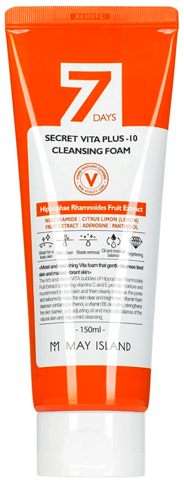 MAY ISLAND Пенка для умывания витаминная. 7 Days secret vita plus-10 cleansing foam, 150 мл.