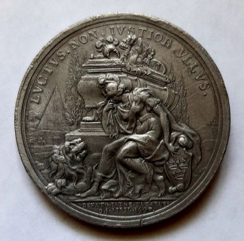 медаль 1697 Швеция Карл XI Редкость АUNC
