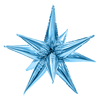Звезда голубая составная шар фольгированный с воздухом (НЕ ЛЕТАЕТ!)