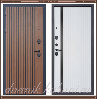 Входная металлическая дверь ЮТА Дуб тёмный / Софт белый 104 мм Россия