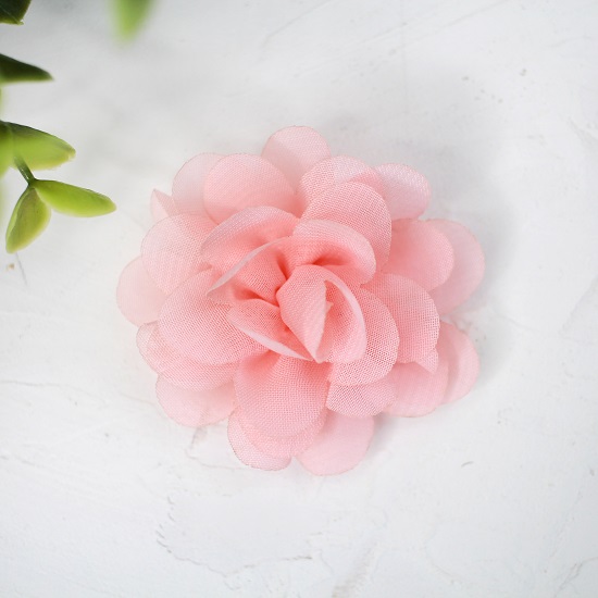 Цветок тканевый воздушный 4,5 см., персиковый