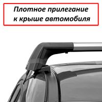 Багажник на крышу Ниссан Кашкай 2013-2022, без рейлингов (Nissan Qashqai J11), Lux City, серебристые дуги