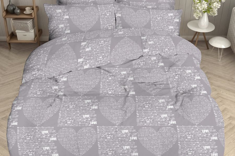 Бязь 2-х спальный [в ассортименте] 120гр/м2 Текстильная коллекция Сердцеед постельное белье