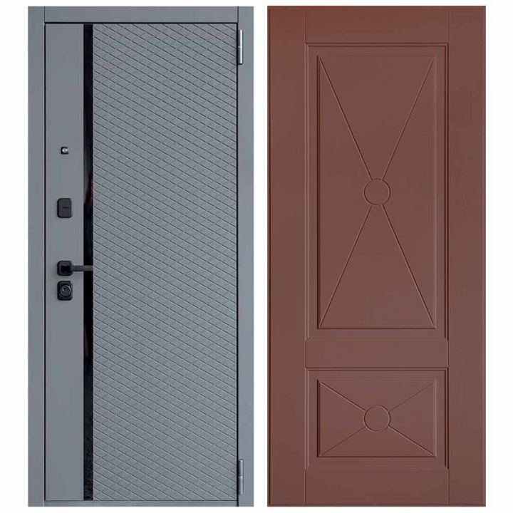 Металлическая Дверь Дверной континент ДК-80 617 Ясень шоколад