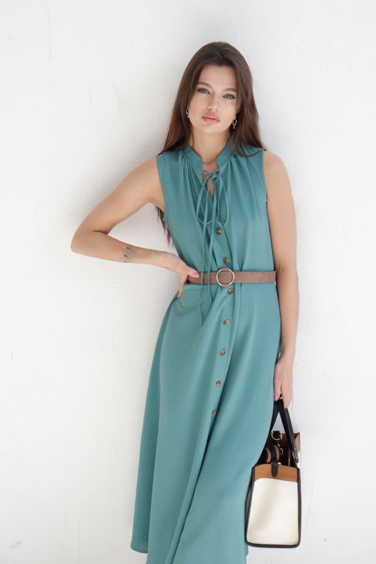 9597 Платье, как из к/ф "Красотка", зеленовато-голубое