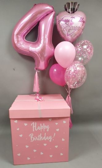 Коробка с шарами Розовая для Принцессы