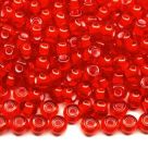 фото бисер чехия прозрачный красный сатин с белой серединкой 95056