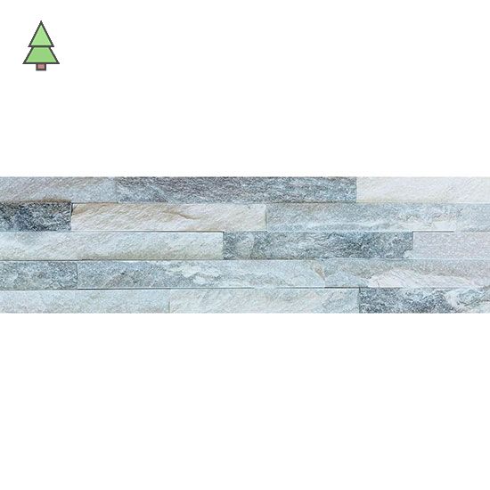Панель из натурального камня Кварцит бело-серый 600*150 мм
