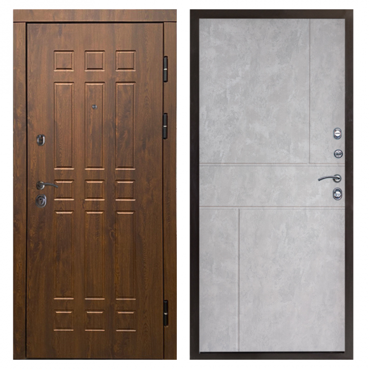 Входная дверь Termo-door Афина Дуб Горизонт бетон светлый Металлическая