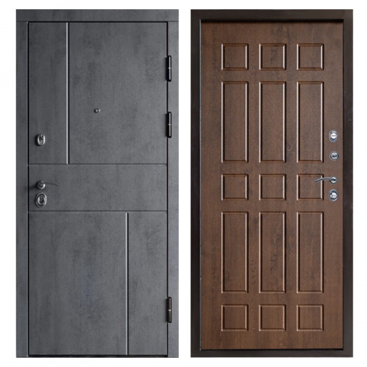 Входная дверь Termo-door  Вертикаль бетон Спарта дуб Металлическая