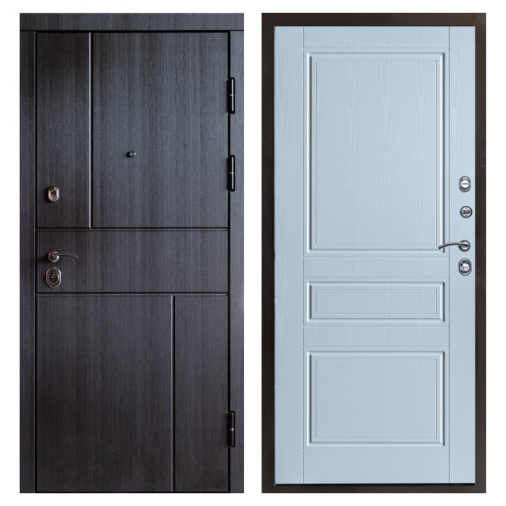 Входная дверь Termo-door  Вертикаль венге Классика Белое дерево Металлическая