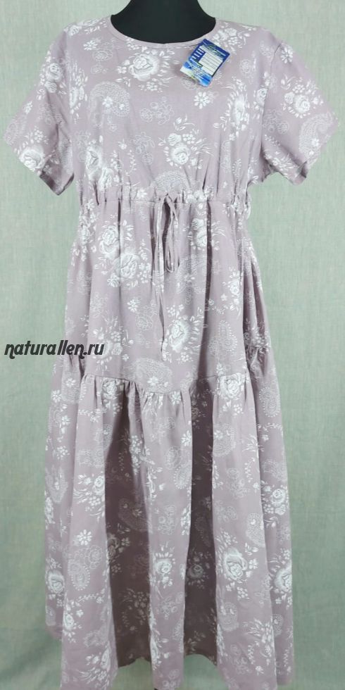 Платье хлопковое (цвет светлая сирень)рр52-56