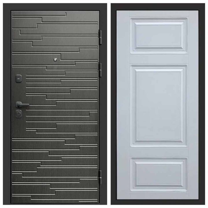 Входная дверь Termo-door Ривьера BLACK Лион Белый Софт Металлическая