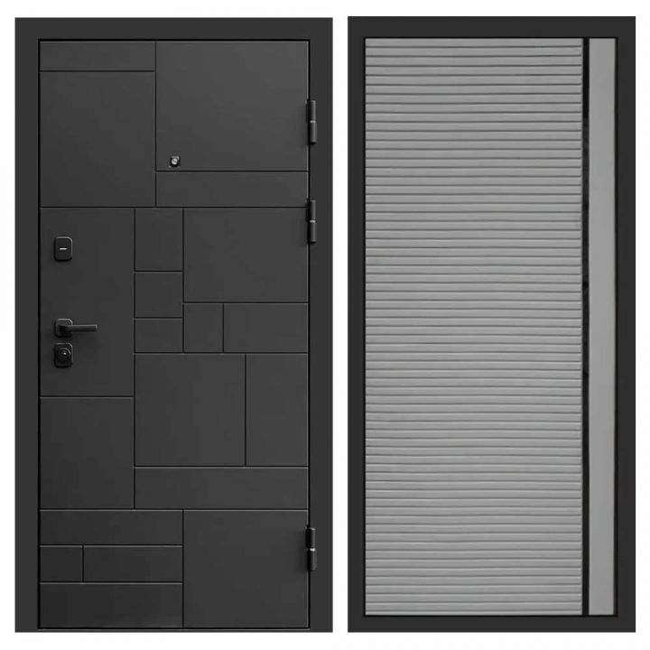 Входная дверь Termo-door Квадро BLACK PORTE Грей Софт