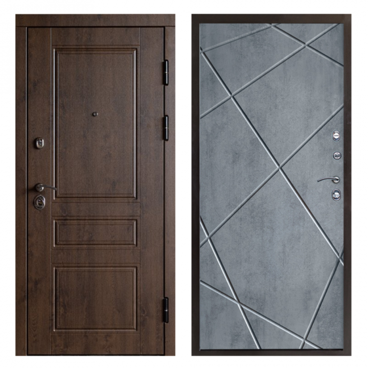 Входная дверь Termo-door Орегон дуб Лучи бетон темный