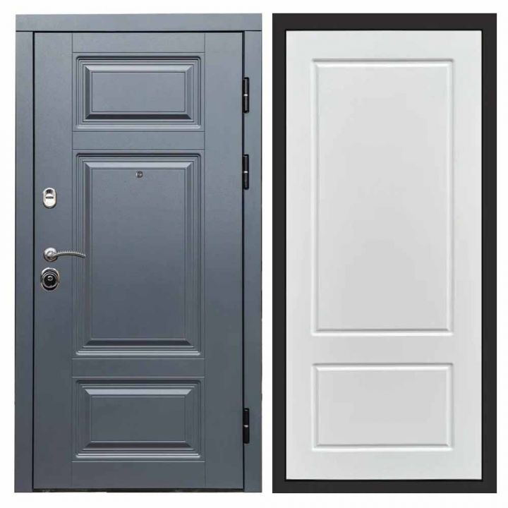 Входная дверь Termo-door Премиум Grey Марсель Белый Софт Металлическая
