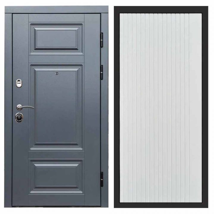 Входная дверь Termo-door Премиум Grey FLAT Белый Софт Металлическая