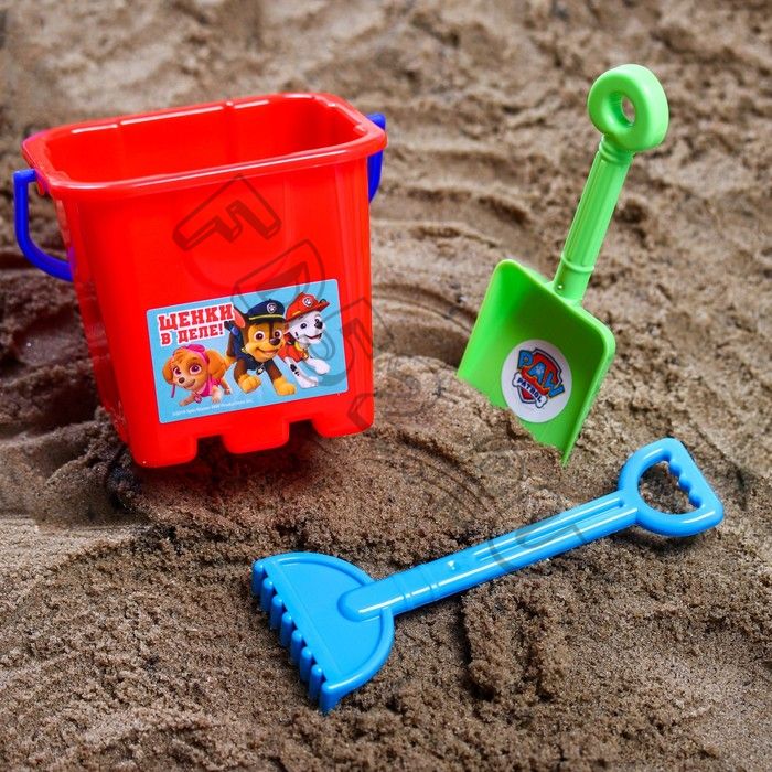 Набор для игры в песке: ведро, совок, грабли, PAW PATROL Цвет МИКС, 530 мл