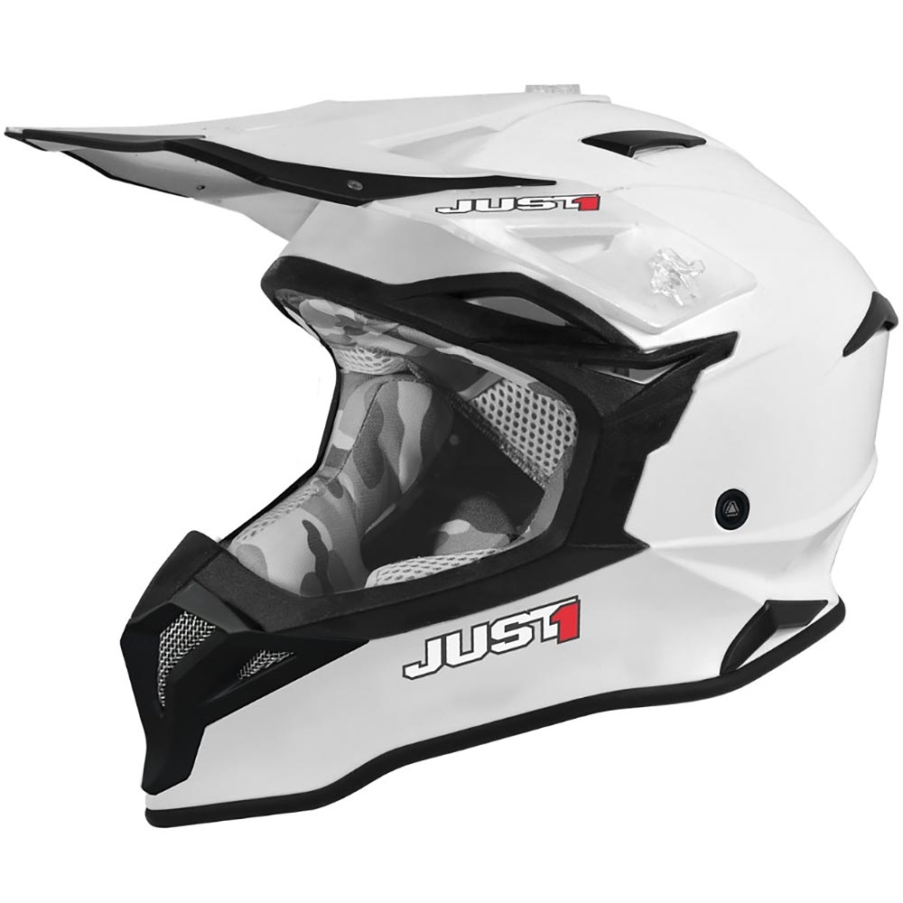 Just1 J39 Solid White Gloss шлем для мотокросса и эндуро