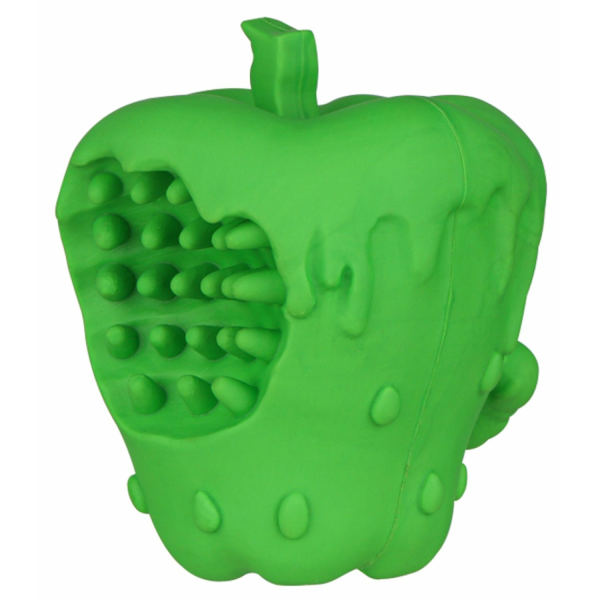 Игрушка для собак Mr.Kranch Яблоко с пищалкой зеленое с ароматом курицы 10 см