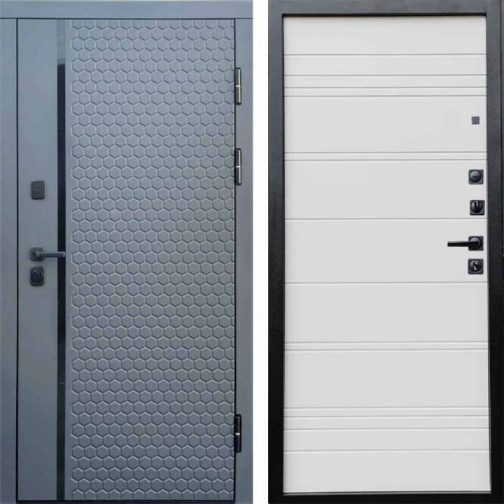 Входная дверь Termo-door SIMPLE Графит White line