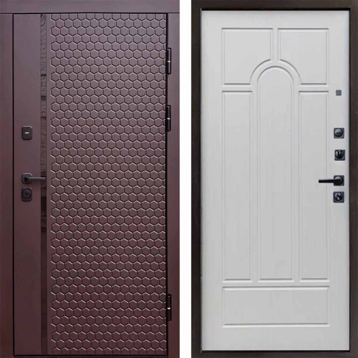 Входная дверь Termo-door SIMPLE Шоколад Арка Лиственница Металлическая