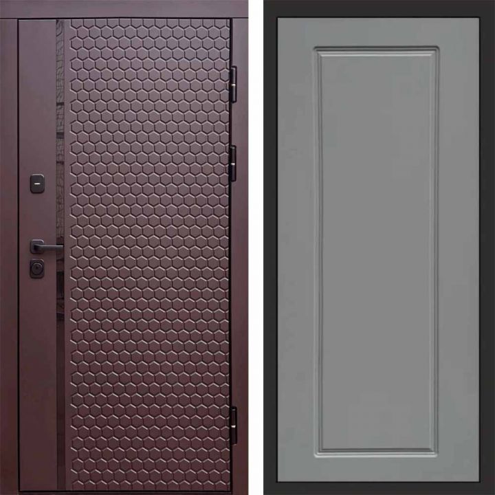 Входная дверь Termo-door SIMPLE Шоколад Гранд Грей Софт