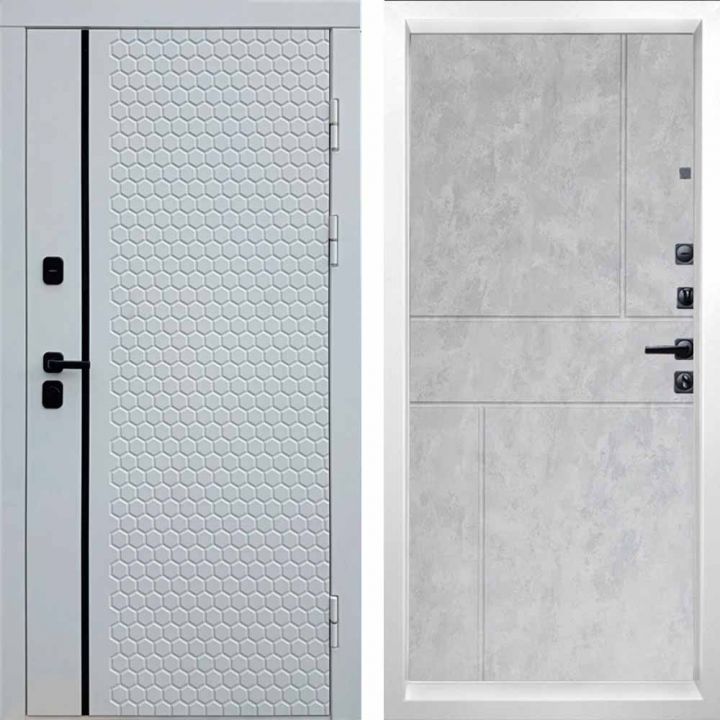 Входная дверь Termo-door SIMPLE WHITE Горизонт Бетон светлый