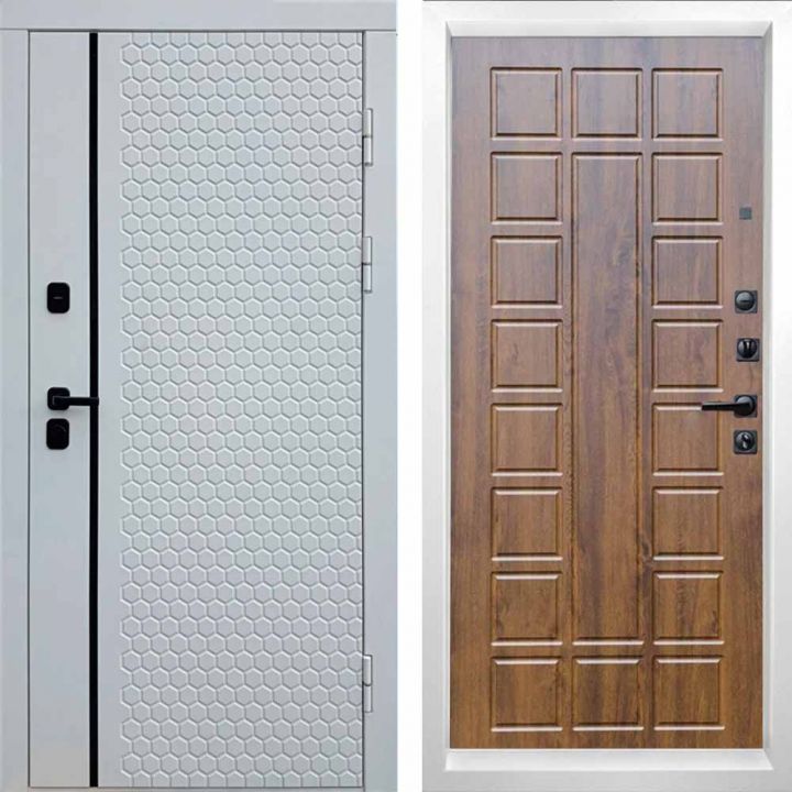 Входная дверь Termo-door SIMPLE WHITE Престиж Дуб Металлическая