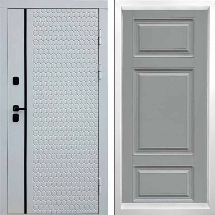 Входная дверь Termo-door SIMPLE WHITE Лион Грей Софт