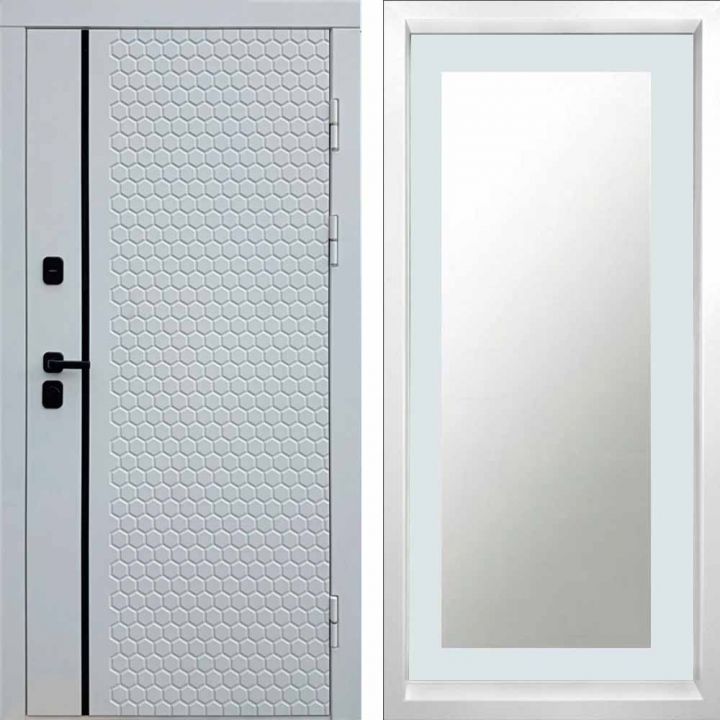 Входная дверь Termo-door SIMPLE WHITE Зеркало Триумф Белый Софт