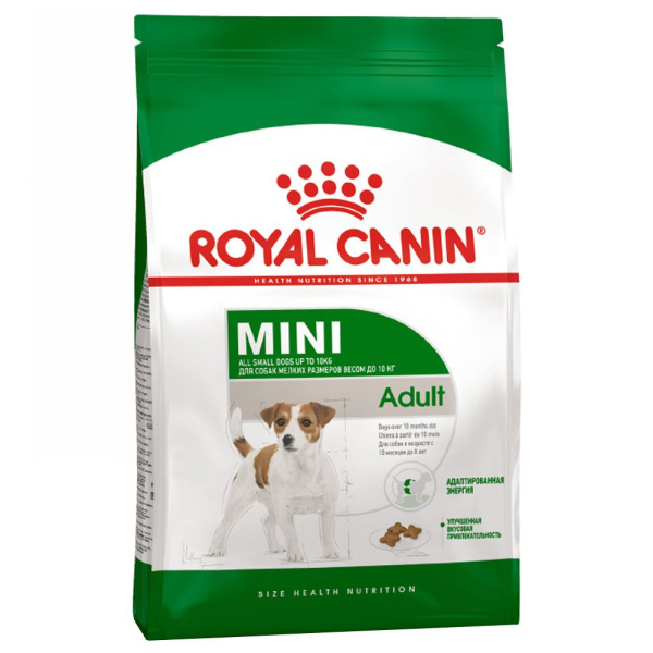 Корм для собак Royal Canin Mini Adult Корм сухой для взрослых собак мелких размеров от 10 месяцев 0.8 кг