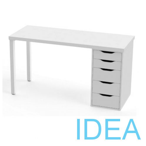 DESK 140.1 (ALEX/LAGKAPTEN) Письменный стол с тумбой 140x75х55 см