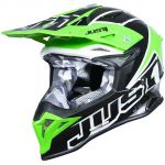 Just1 J39 Thruster Black White Fluo Green шлем для мотокросса и эндуро