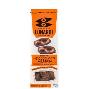 Печенье с шоколадом и цукатами апельсина Fratelli Lunardi Biscotti Cioccolato to Arancia 200 г - Италия